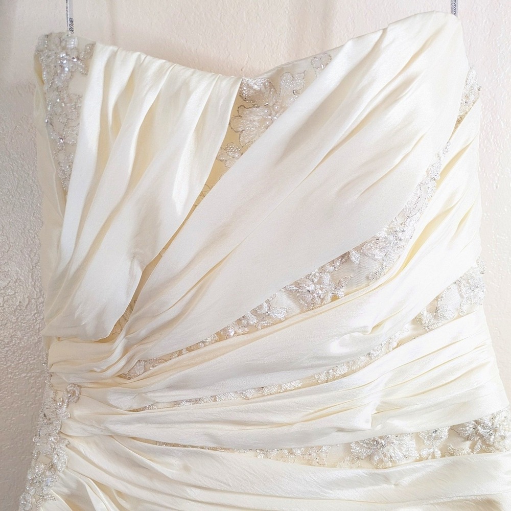 NWOT Maggie Sottero Couture Corset Beaded Pleated Sweetheart Bridal Gown 14